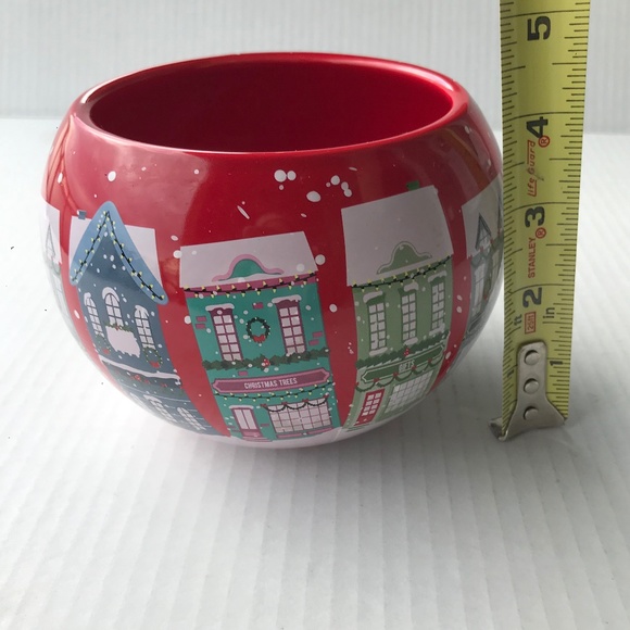 Red Teleflora Holiday Winter Scene Globe Vase 4.25” - Picture 7 of 8